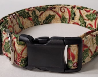 collar de perro, acebo alegre Navidad 2, collar de perro de Navidad, collar de Navidad, collar de perro de vacaciones, collar de vacaciones, collar de perro de Navidad