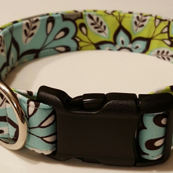 dog collar, pretty pastels, vera inspired dog collar, vera bradley inspired dog collar