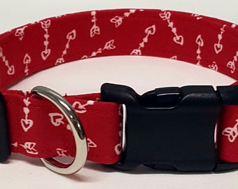 Dog Collar, Cupids Red Arrow, valentines dog collar, valentines collar, happy valentines day, be my valentine, valentine dog collar, be mine