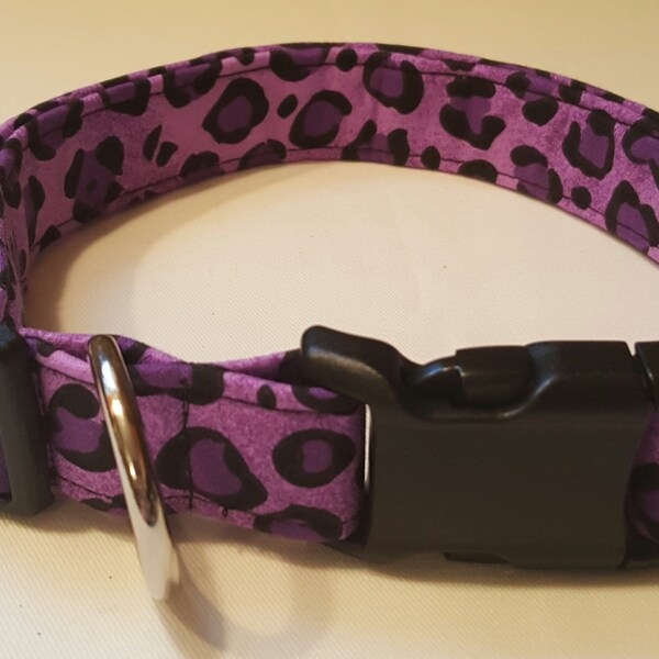 Purple Leopard Dog Collar