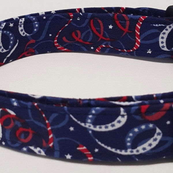 dog collar, patriotic streamers, fourth of july dog collar, patriotic dog collar, patriotic collar, fourth of july collar, wristlet