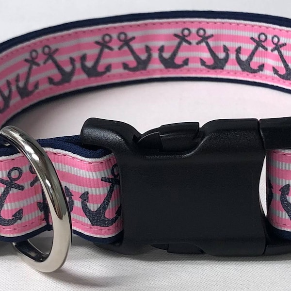 dog collar, glitter navy anchors, anchor, anchors, nautical, nautical dog collar, nautical collar, beach, beach dog collar, beach collar