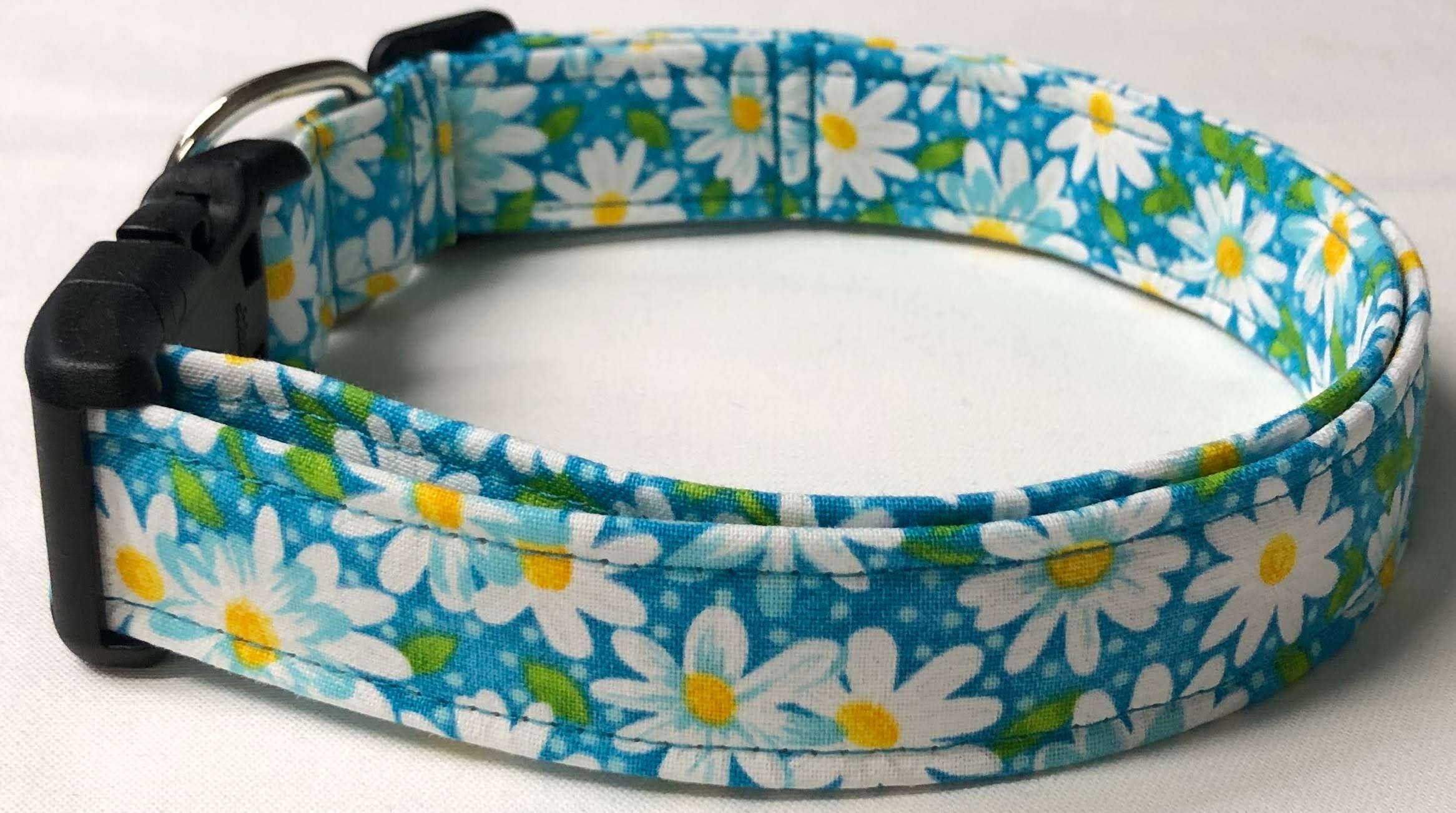 Dog Collar Aqua Daisy Daisy Daisies Daisy Dog Collar Etsy
