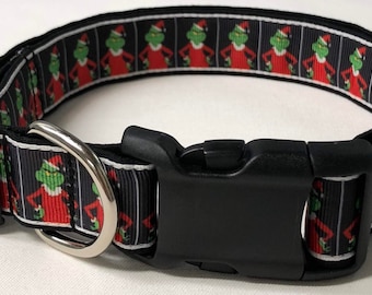 dog collar, the grinch, Christmas, Christmas dog collar, Christmas collar, xmas, xmas dog collar, xmas collar, grinch, the grinch