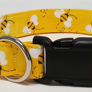 dog collar, bumble bees, bees, busy bees, busy bee dog collar