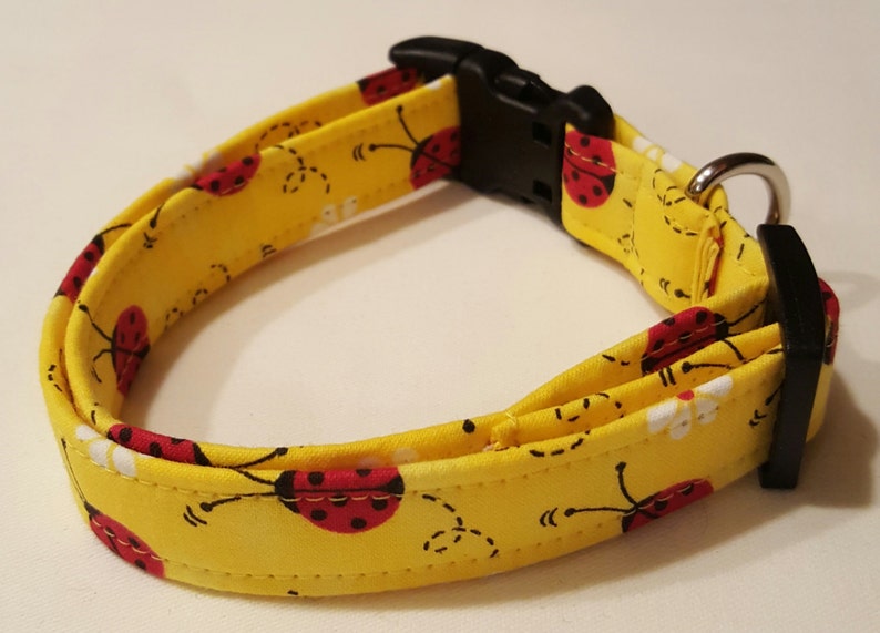 Dog Collar Yellow Ladybugs Lady Bug Dog Collar Ladybug Dog Etsy