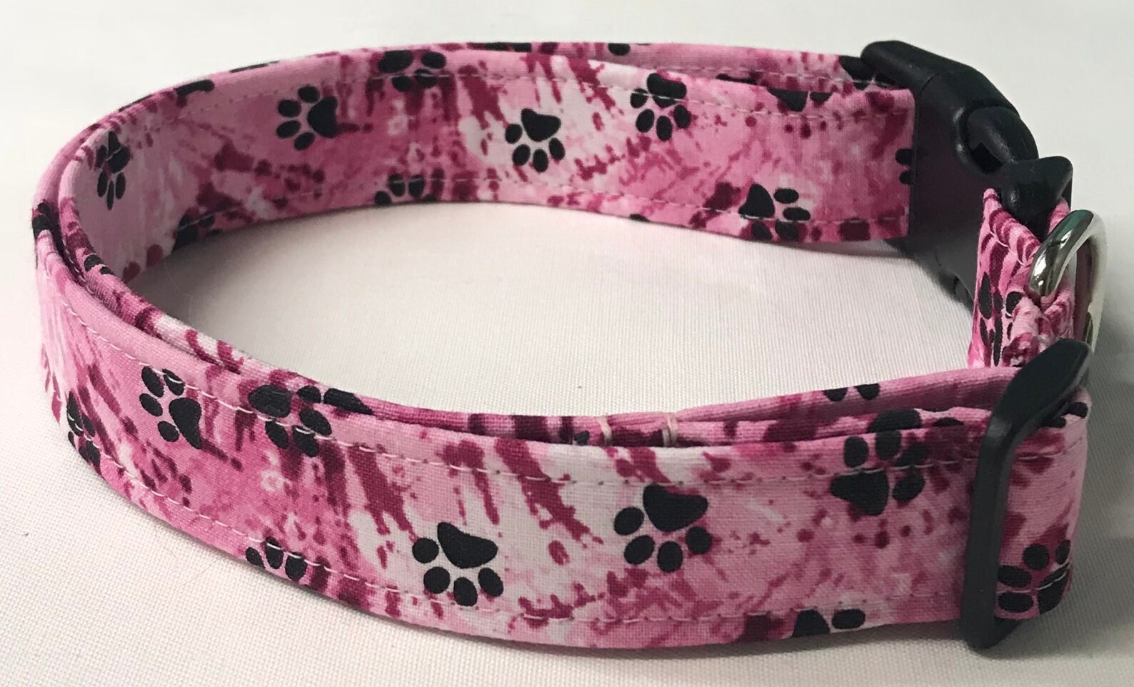 Dog Collar Pink Tie Dye Paw Prints Paw Prints Paw Print Dog Etsy