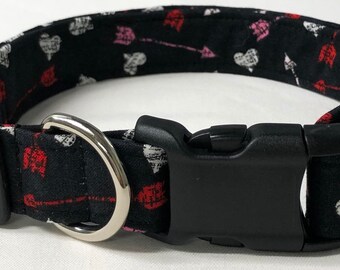 dog collar, hearts and arrows, valentines day collar, valentines day dog collar, Valentine's Day dog collar, Valentine's Day collar, love