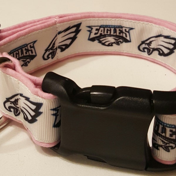 dog collar, pink eagles dog collar, pink philadelphia eagles, pink philadelphia eagles dog collar, philadelphia eagles