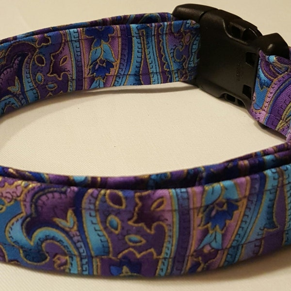 Purple/Teal Paisley Dog Collar