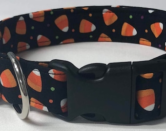 dog collar, candy corn 2, halloween, halloween dog collar, halloween collar, candy corn dog collar, candy corn collar, pumpkins, pumpkin
