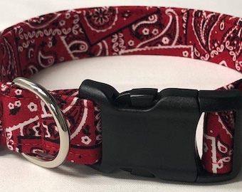 dog collar, red bandana, red bandana dog collar, red bandana collar