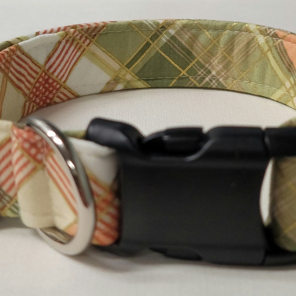 dog collar, harvest plaid 3, fall, fall dog collar, fall collar, autumn, autumn dog collar, autumn collar, plaid, plaid dog collar