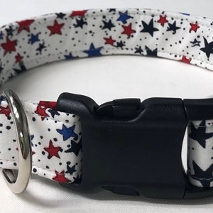 dog collar, star spangled banner 2, fourth of July, patriotic, patriotic dog collar, patriotic collar, red white and blue