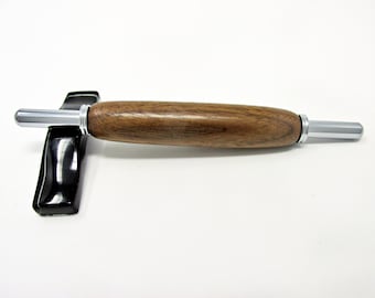 Handmade Double Needle Threader – Black Walnut Wood with Chrome Hardware – For Hand & Machine Needles – Sewing Gift
