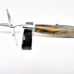 Mini-ciseaux faits main - Bois exotique bocote avec clip chromé - Outil compact pour couture, courtepointe et broderie - Cadeau pour couturière ou artisane