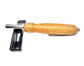 Ferramenta de descostura ou estilete artesanal – Madeira exótica Lacewood com ferragens cromadas – Presente para quilting ou costura – Lâminas reversíveis