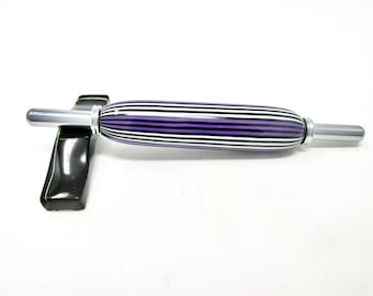 Handmade Double Needle Threader – Blackberry Poly Resin with Chrome Hardware – For Hand & Machine Needles – Sewing Gift