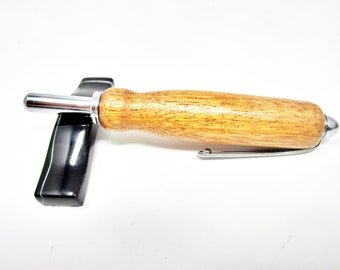 Ferramenta de descostura ou estilete artesanal – Madeira exótica de Canarywood com ferragens cromadas – Presente para quilting ou costura – Lâminas reversíveis