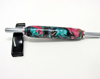 Handmade Double Needle Threader – Abalone Inlace Acrylester with Chrome Hardware – For Hand & Machine Needles – Sewing Gift