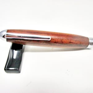 Handmade Tweezers with Carry Capsule – Cocobolo Exotic Wood & Chrome – Slant Tip for Beauty, Sewing and Crafting– Gift for Maker