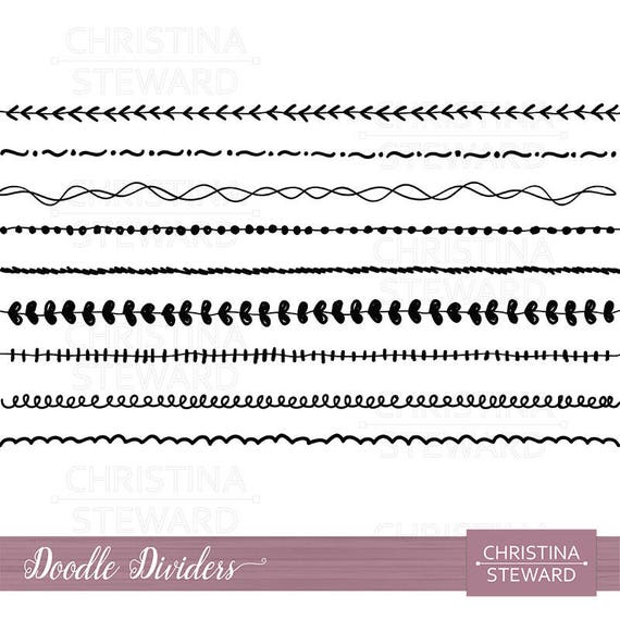 Doodle Clipart Grenzen Clipart Teiler Von Hand Gezeichnet Etsy