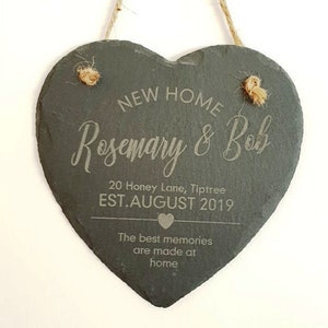 New Home Slate Gift Heart