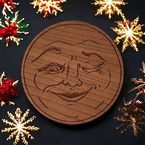 Man in the Moon, Bedroom Decor, Nursery Gift, Engraved Wooden Sign, Gift Message, Wooden Sign, Vintage Moon, Custom Wooden Moon, 3 Colours