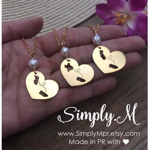 Dos amores un corazon. Puerto Rico & Florida , Chicago , California , Texas Bracelet or Necklace