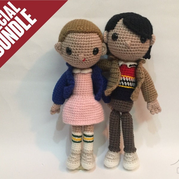 SPECIAL BUNDLE: Amigurumi Crochet Pattern - Eleven & Mike Wheeler [Stranger Things]