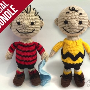 SPECIAL BUNDLE: Amigurumi Crochet Pattern Charlie Brown & Linus Van Pelt Peanuts image 1