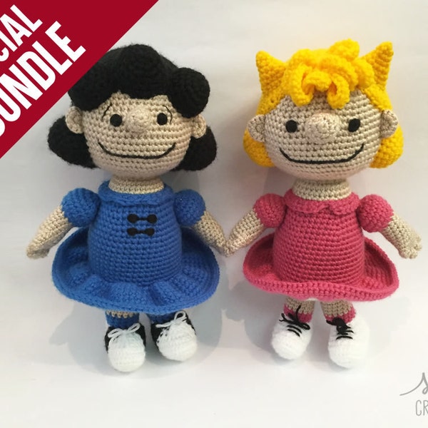 SPECIAL BUNDLE: Amigurumi Crochet Pattern - Lucy van Pelt and Sally Brown [Peanuts]