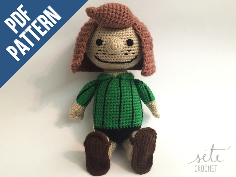 Amigurumi Crochet Pattern Peppermint Patty Peanuts image 1