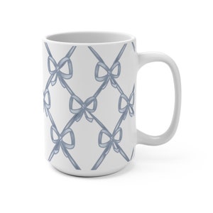 Coquette Take a Bow Ribbon Bow Mug (Blue) | Blue Ribbon Mug | Blue Bows | Mothers Day Mug | Baby Gift | First Mothers Day