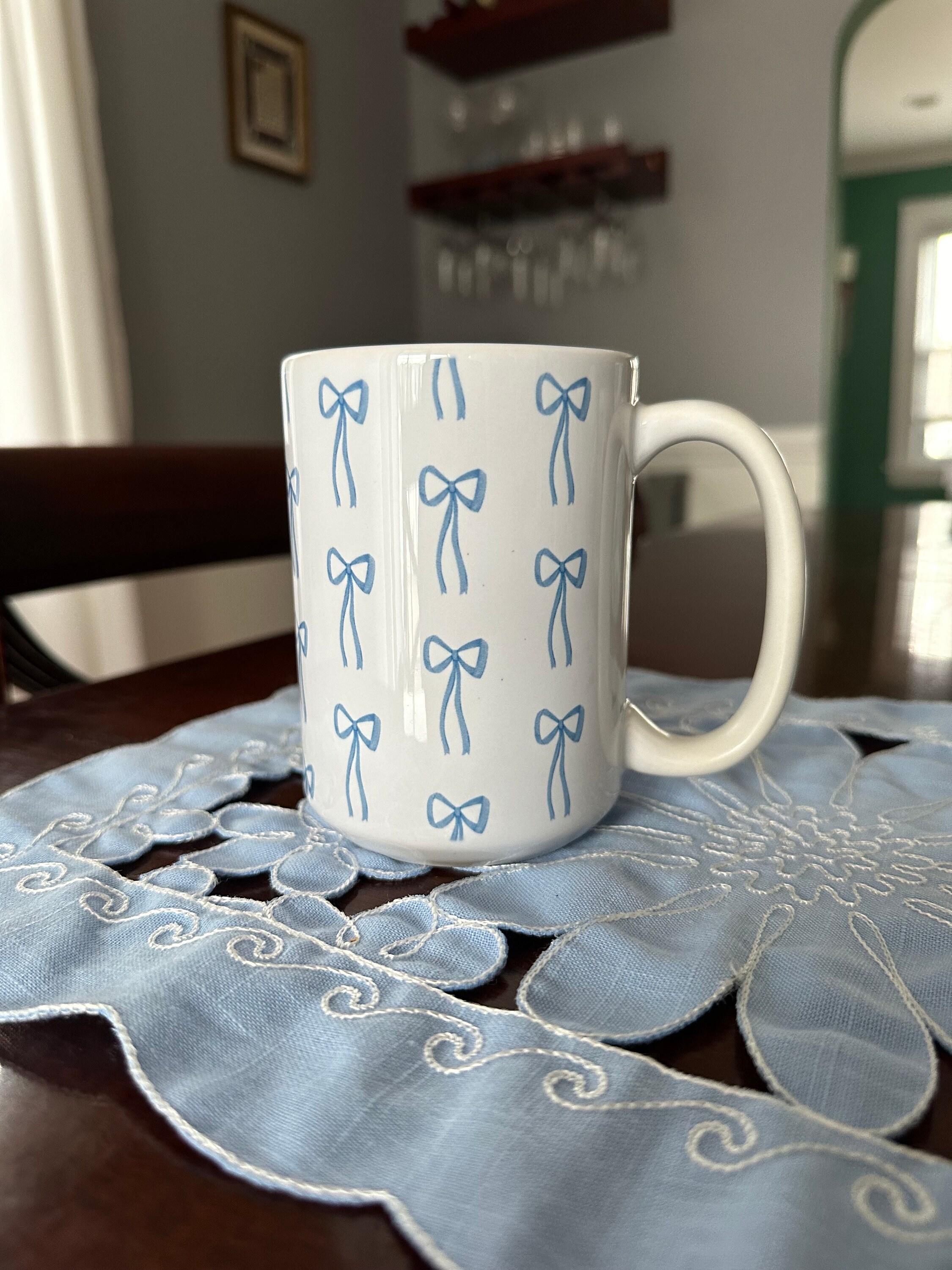 Little Bow Blue Mug, Something Blue Mug, Classic New England Little Bow Blue Mug, Something Blue Mug, Classic New England