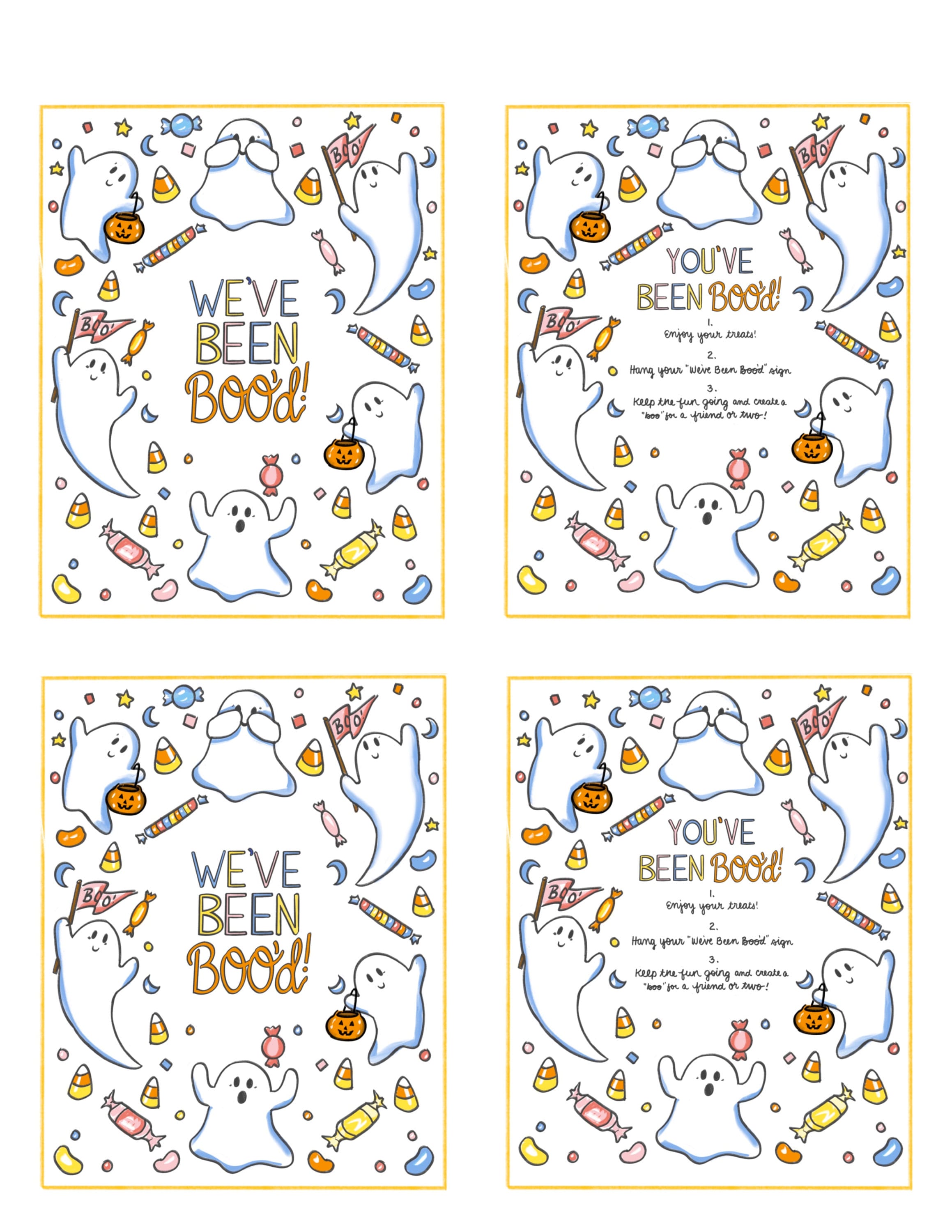 Retro Halloween Boo Signs: Printable Activity Bundle (digital Download ...