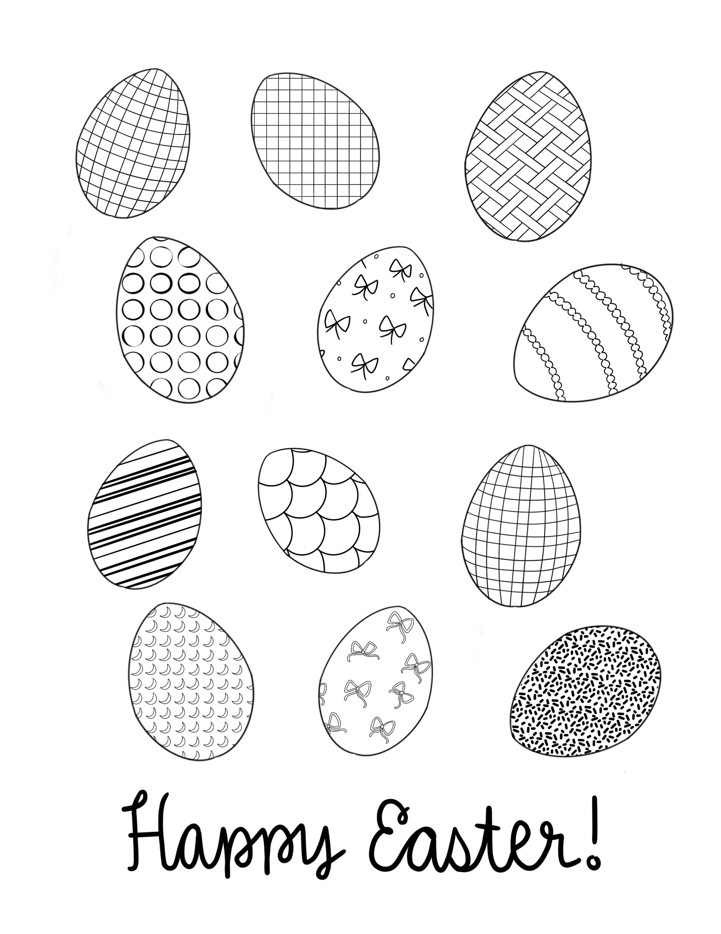 Easter Egg Coloring Page Color Your Own Easter Eggs Coloring - Etsy