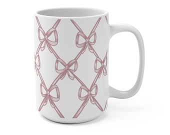 Coquette Take a Bow Ribbon Bow Mug (Pink) | Pink Ribbon Mug | Mothers Day Mug | Spring Mug | Baby Girl Gift | New baby  | First Mother’s Day