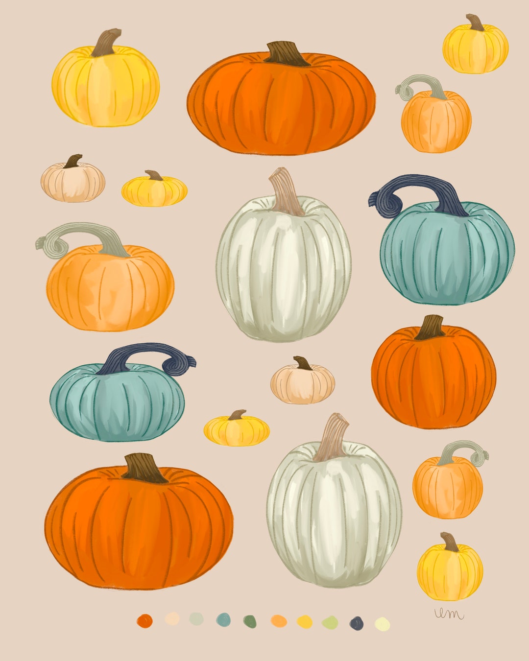 Pumpkin Patch Art Print, Autumn Aesthetic (digital Download) - Etsy