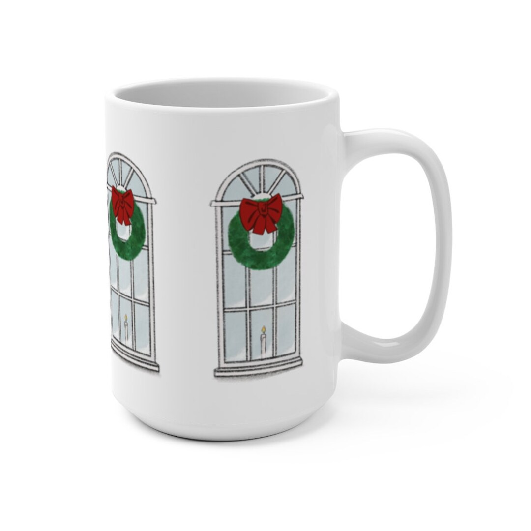 Window Mug Frosted Window Christmas Mug, Winter Wonderland Design - Etsy