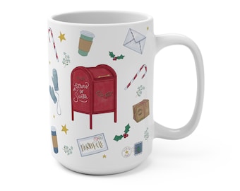 Christmas Errands Busy Season Holiday Mail Santa Letters Mug