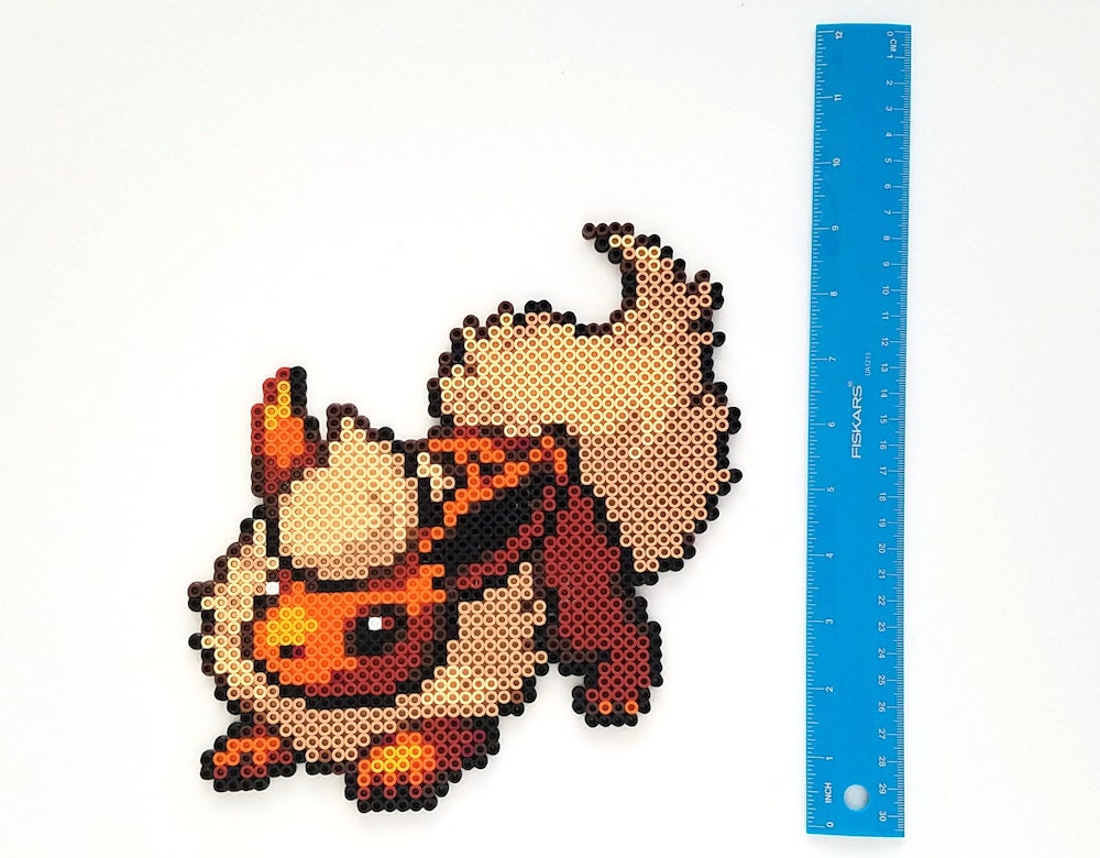 Fire Stone & Flareon Pokeball Perler Bead Pattern, Bead Sprites