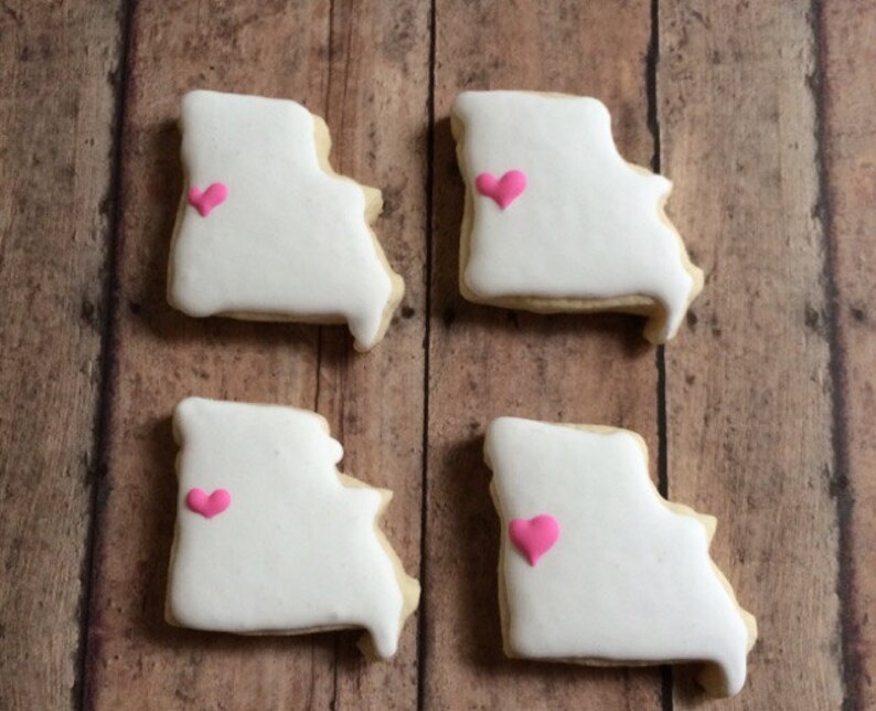 I Love My State Cookies Heart My State Cookies Missouri Etsy