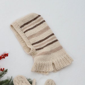 Balaclava listrada de lã de alpaca com capuz para mulheres e homens, capacete unissex feito à mão, gorro moderno, roupas de outono, malhas de inverno apres ski