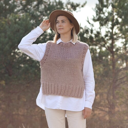 Hand Knit Vest Dahlia Knit Vest 