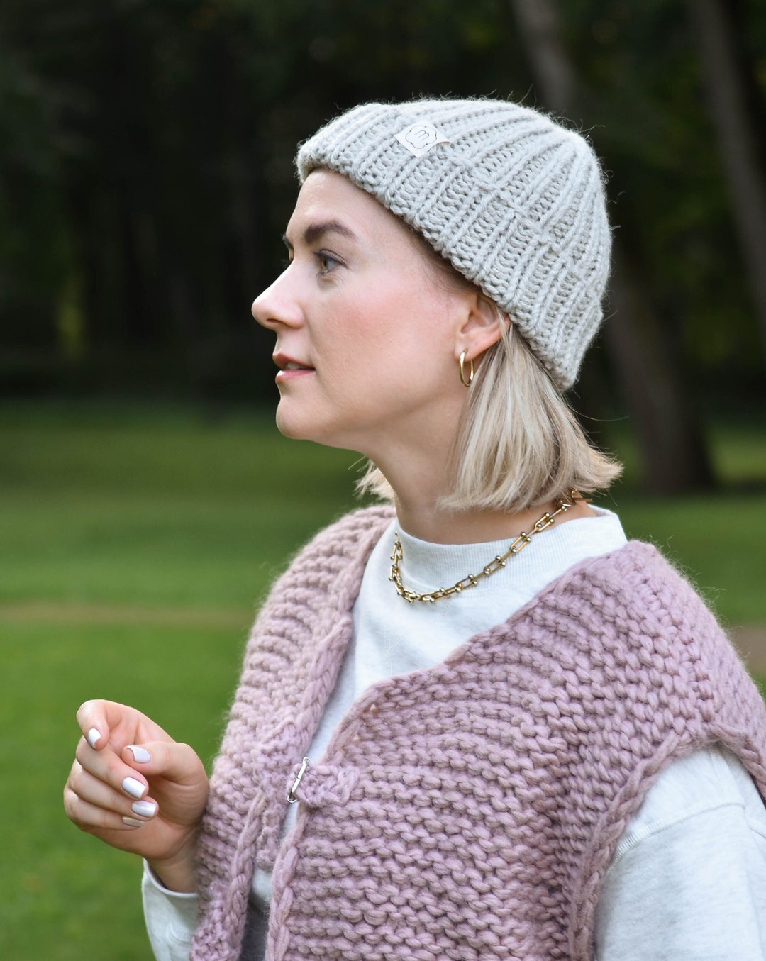 Handknit Fisherman Wool Beanie for Women and Men, Trendy Ribbed Docker ...