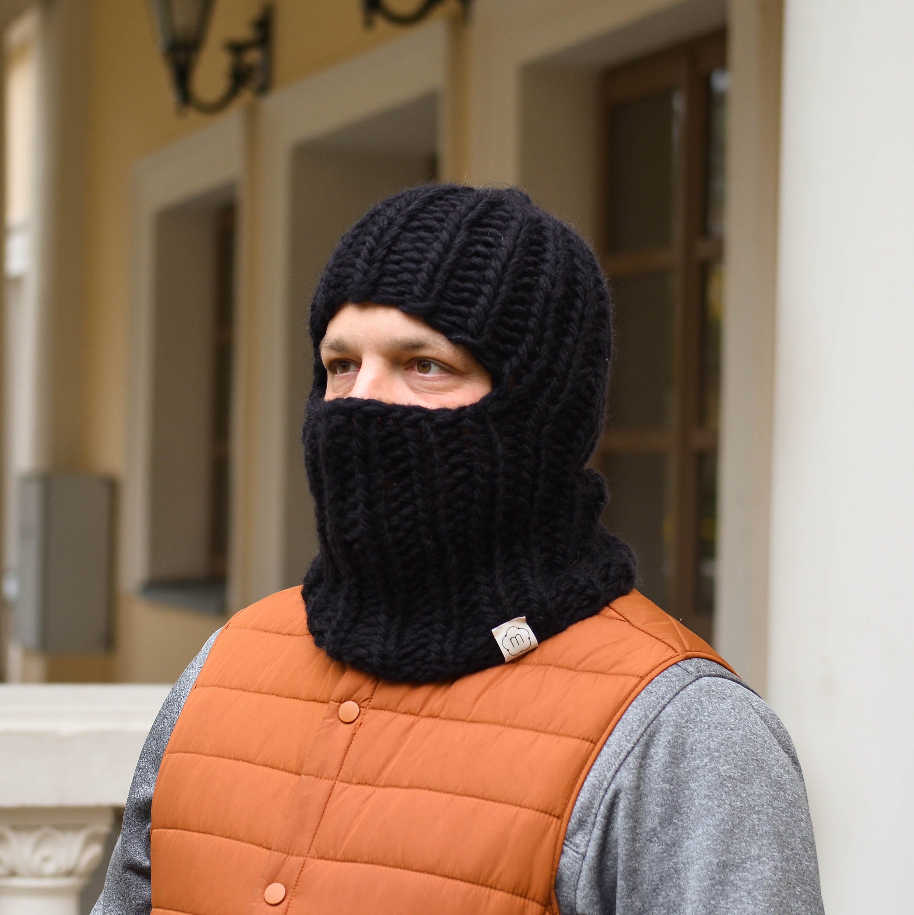 Chapeau en laine épais pour homme, couvre-cou résistant au froid