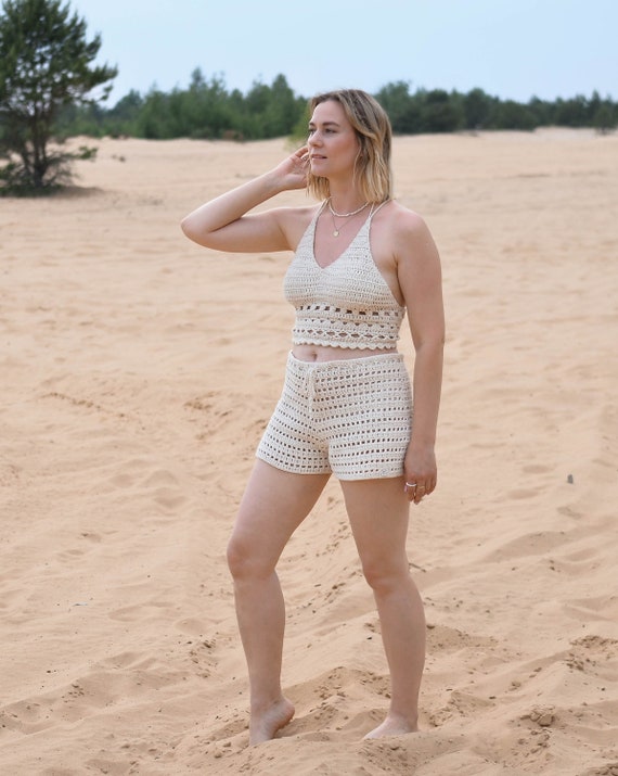 Belize Crochet Tie Front Top/Shorts Set Belize Crochet Tie Front Top/Shorts Set