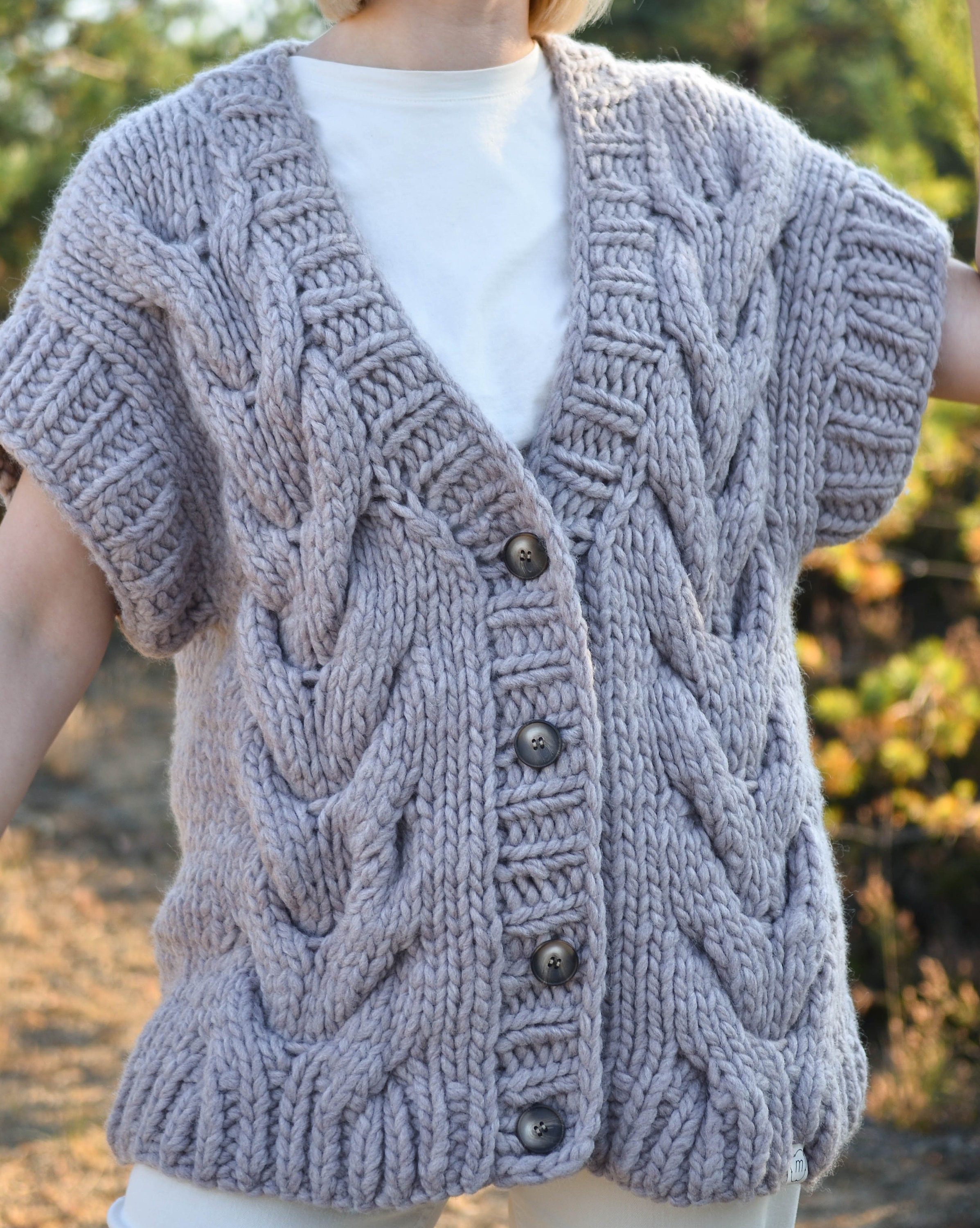 Womens Handmade Sweater Vest Oversized 