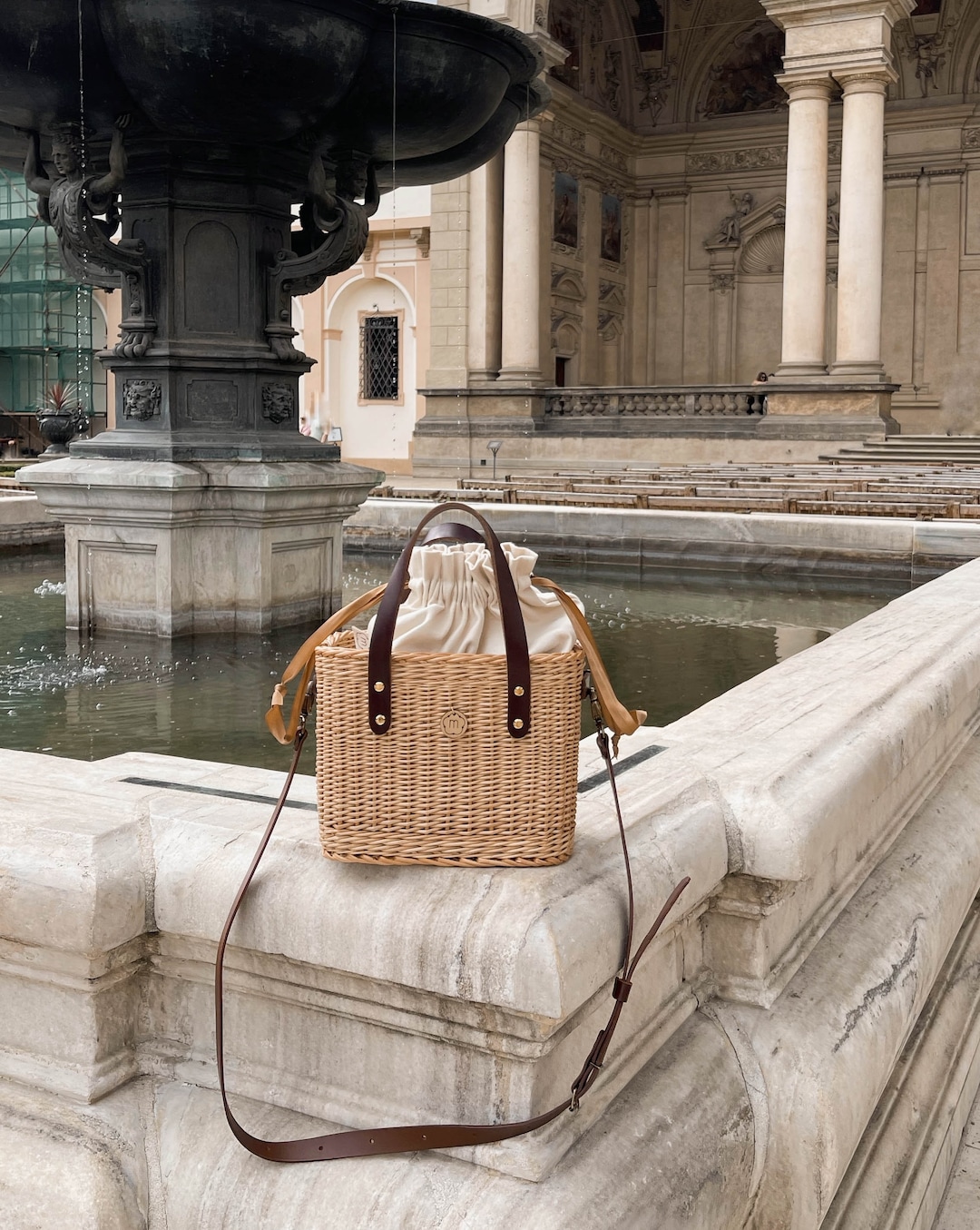 Luxury Wicker Summer Straw Bag With Leather Handles -  in 2023